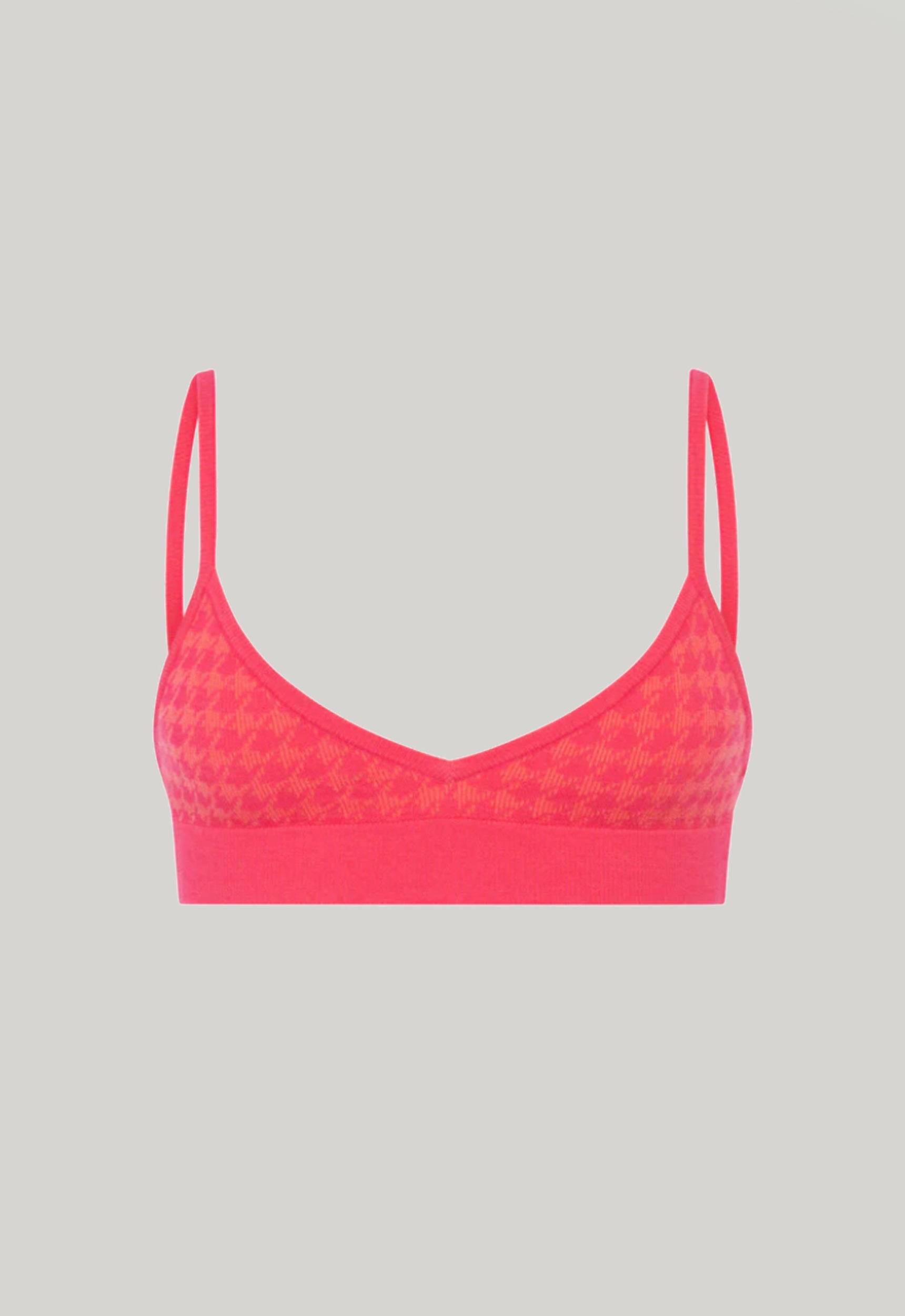 Jac+Jack NAGNATA CHECKED OUT BRALET in Hot Pink/Neon Pink